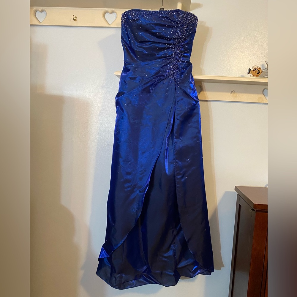 Navy blue beaded formal/prom dress